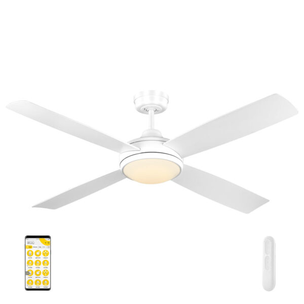 MERCATOR ANOVA WHITE 132CM DC IKUU SMART WI-FI CEILING FAN WITH LIGHT AND REMOTE FC1148WHWIFI
