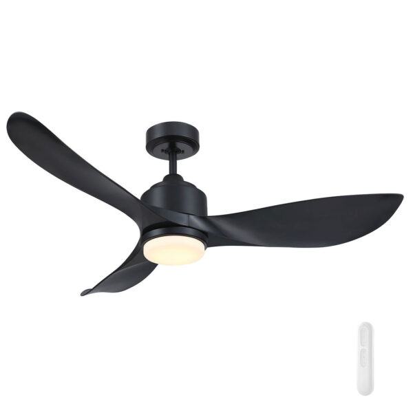 MERCATOR EAGLE II LITE BLACK 122CM DC CEILING FAN WITH LIGHT AND REMOTE FC368123BB