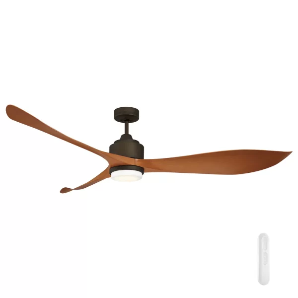 MERCATOR EAGLE XL RUBBED BRONZE 168CM DC CEILING FAN WITH LIGHT AND REMOTE FC368163RB