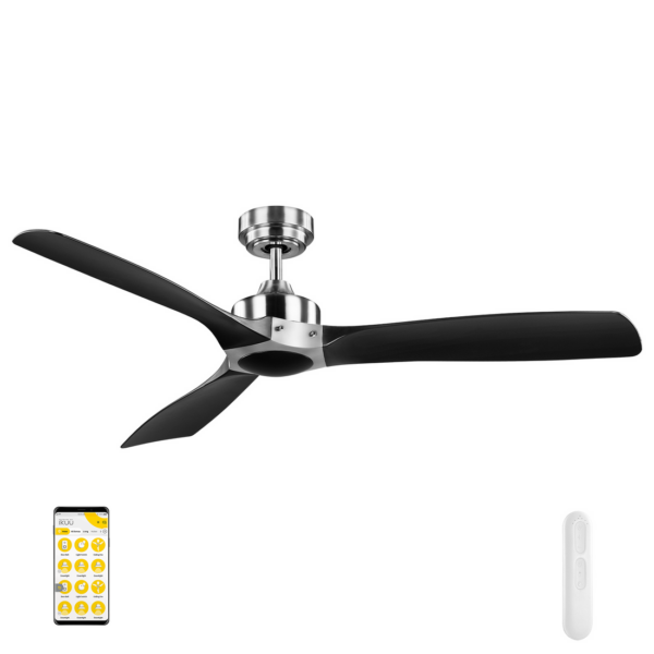 MERCATOR MINOTA BRUSHED CHROME 132CM DC IKUU SMART WI-FI CEILING FAN WITH REMOTE FC620133GBC