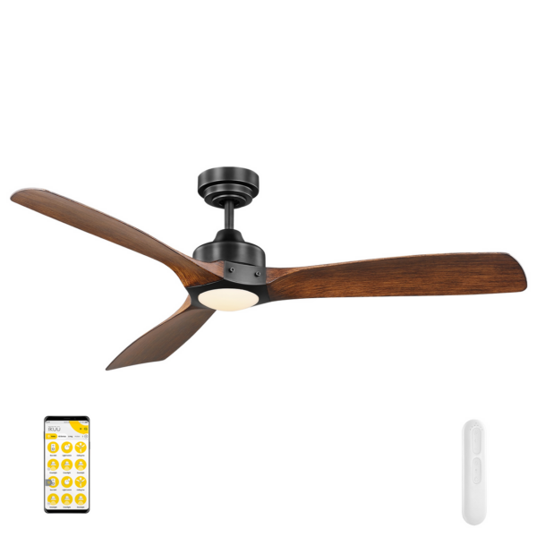 MERCATOR MINOTA BLACK 132CM DC IKUU SMART WI-FI CEILING FAN WITH LIGHT AND REMOTE  FC628133GBK