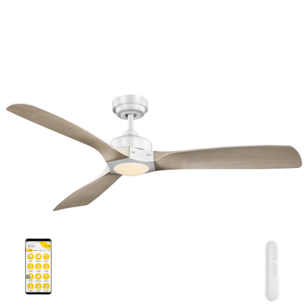 MERCATOR MINOTA WHITE 132CM DC IKUU SMART WI-FI CEILING FAN WITH LIGHT AND REMOTE FC628133GWH