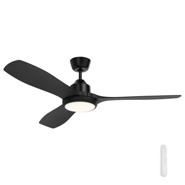 MERCATOR RAPTOR BLACK 131CM DC CEILING FAN WITH LIGHT AND REMOTE FC978133BK