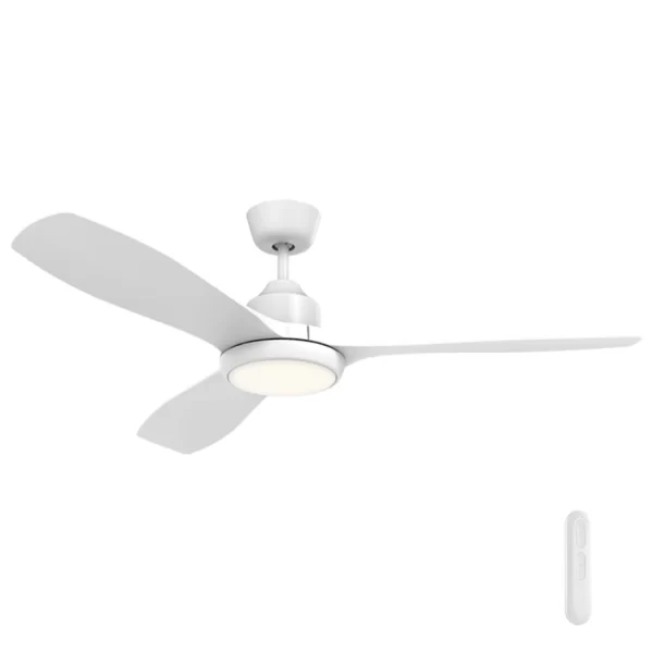 MERCATOR RAPTOR WHITE 131CM DC CEILING FAN WITH LIGHT AND REMOTE FC978133WH