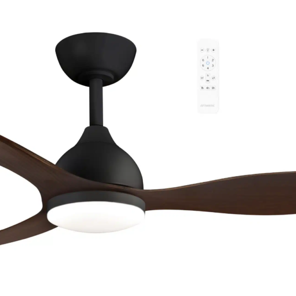 MARTEC ELITE DC MATT BLACK/WALNUT 48″ SMART WI-FI CEILING FAN WITH LIGHT AND REMOTE MEDC123MW