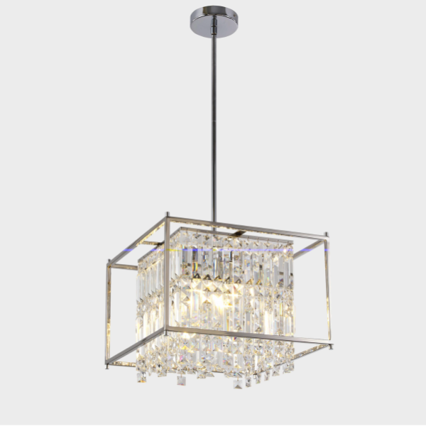 DULCIE SILVER STEEL AND CRYSTAL CHANDELIER D400*H325MM