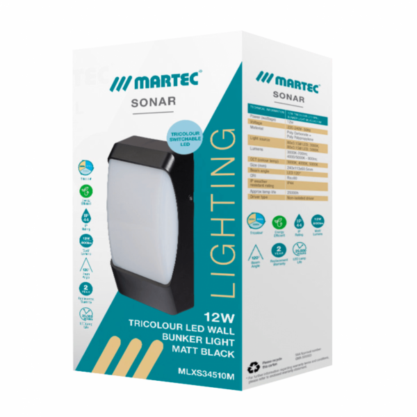 MARTEC SONAR 10W TRICOLOR LED BUNKER LIGHT MLXS34510M