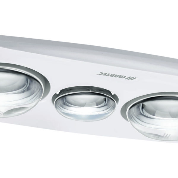 MARTEC CONTOUR 2 TWO HEAT BATHROOM HEATER AND EXHAUST FAN WITH LIGHT MBHC2LW