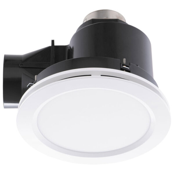 MERCATOR REVOLINE WHITE SMALL ROUND EXHAUST FAN WITH 13W LED LIGHT BE380ESPWH