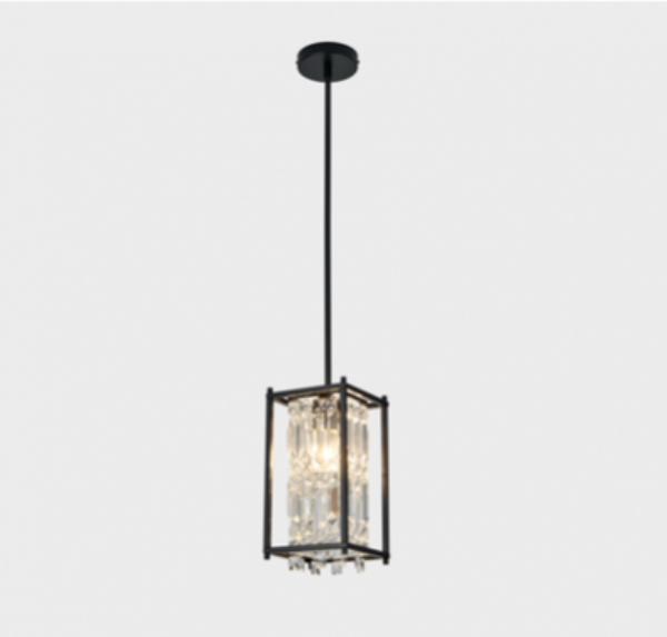 CORA BLACK  STEEL AND CRYSTAL CHANDELIER D160*H325MM