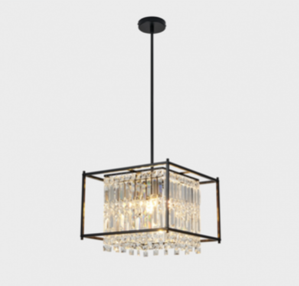 DORIS BLACK  STEEL AND CRYSTAL CHANDELIER D300*H1200MM