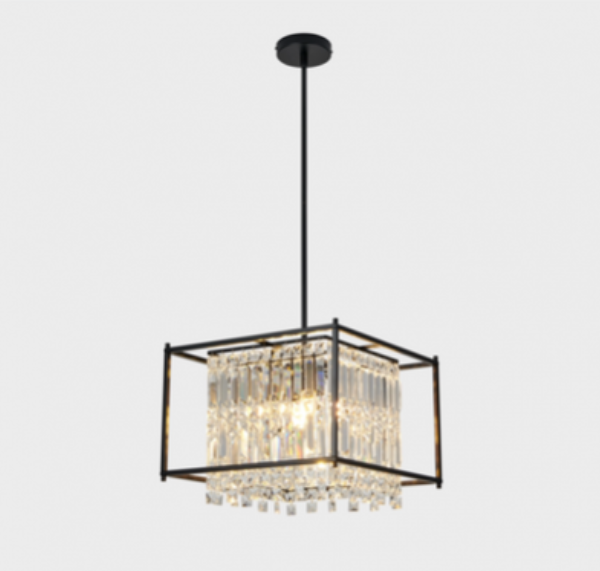 DULCIE BLACK STEEL AND CRYSTAL CHANDELIER D400*H325MM
