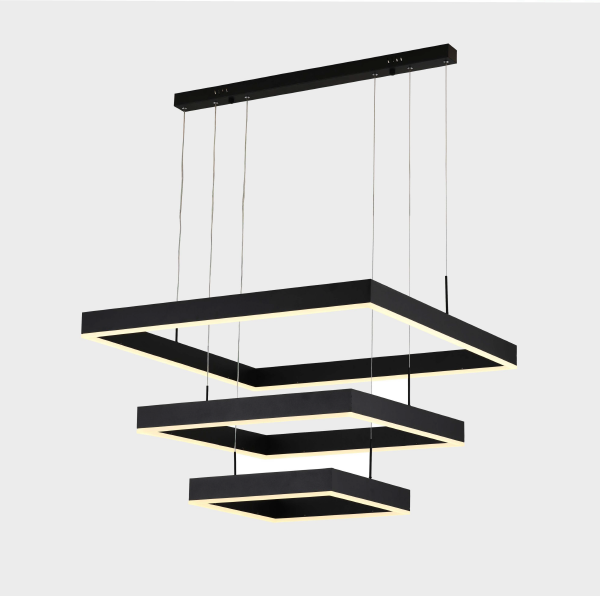 LUCIDITY BLACK ALUMINIUM AND ACRYLIC CHANDELIERS 400+600+800MM