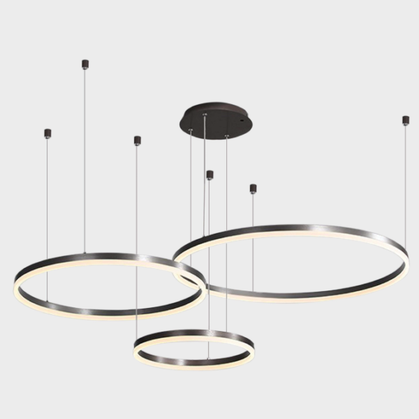 SCINTILLA BLACK ALUMINIUM AND ACRYLIC CHANDELIERS 3CCT 160W 400+800+800MM