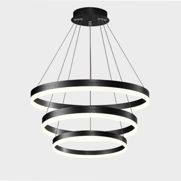 SUNRAY BLACK ALUMINIUM AND ACRYLIC CHANDELIERS 400+600+800MM