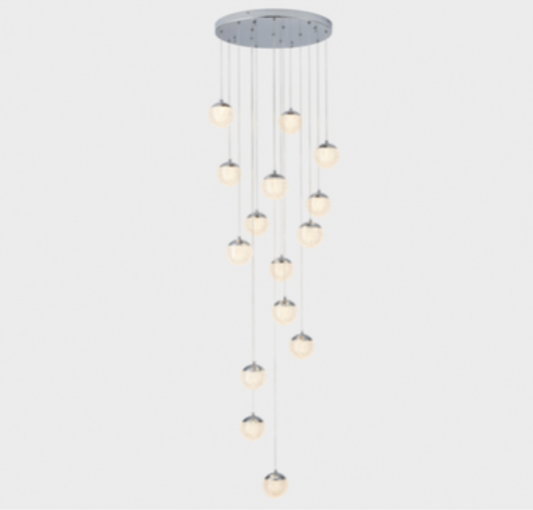 YEDDA SILVER STEEL AND ACRYLIC CHANDELIERS D500*H2000MM