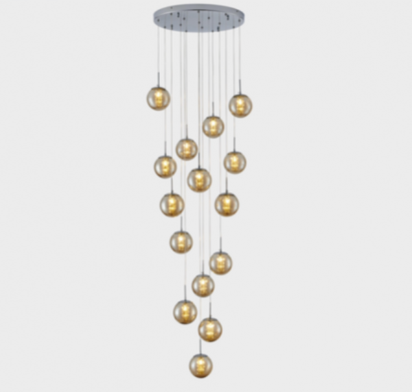 ZOE SILVER ACRYLIC CHANDELIERS D500*H2000M