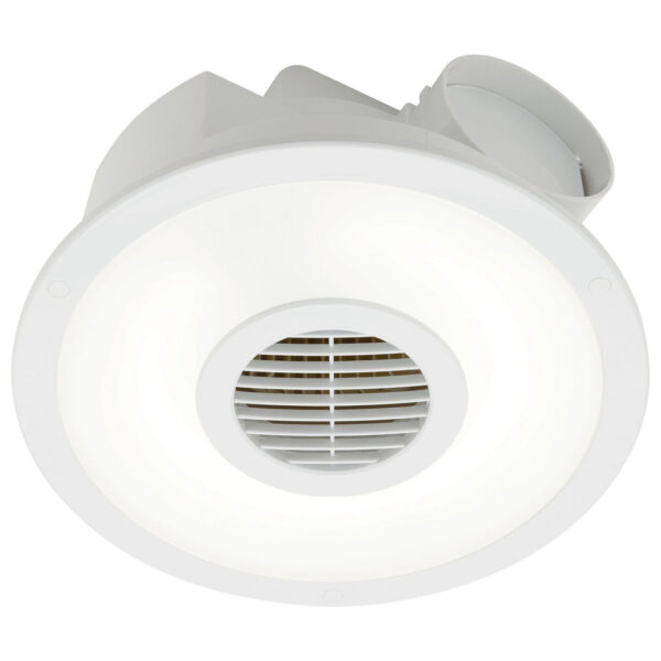 MERCATOR SKYLINE ROUND EXHAUST FAN WITH LED LIGHT BE240ESPWH