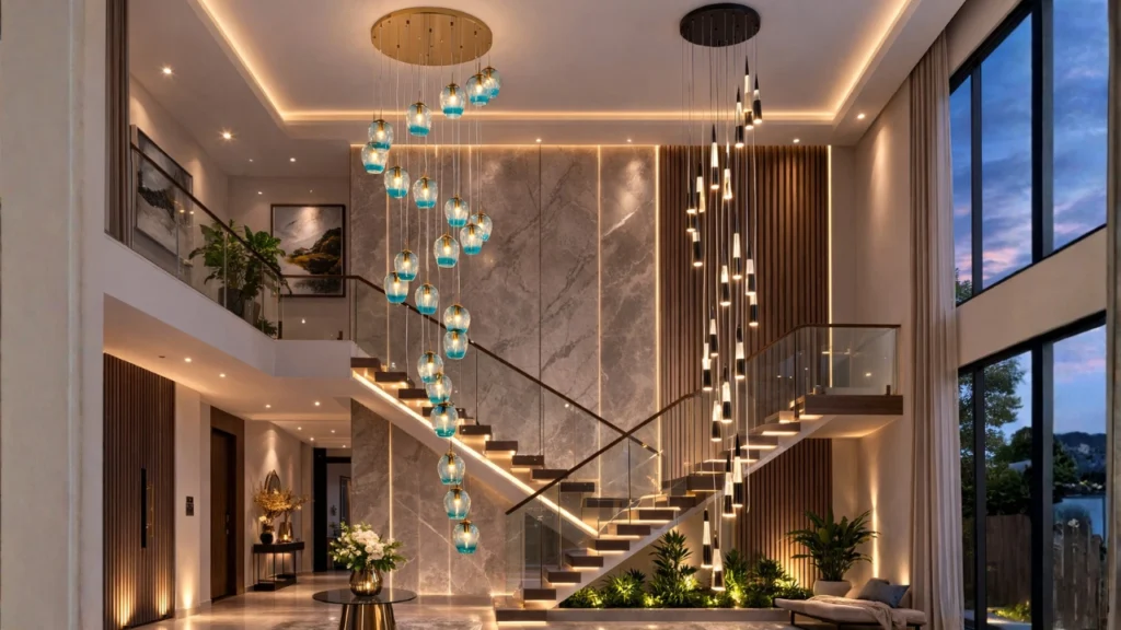 crystal chandelier for staircase